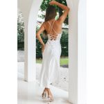 Selfie Leslie NEW! Golden Era Satin Lace Cowl Neck Midi White Dress XL st3125b01 Photo 2