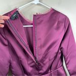 Theory NEW Luxe Mini Corset Satin Dress Womens 0 Plum 3/4 Sleeves Photo 8