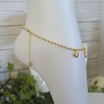 Gold Filled Anklet Ankle Bracelet Red Cherry and Heart Photo 5
