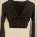 Black Corset Long Sleeve Top Photo 0