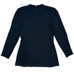 St. John Collection Black Santana Knit Long-Sleeve Fitted Tunic Top Photo 2