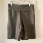 Abercrombie & Fitch Sheen Bike Shorts in Dark Olive Green Photo 2