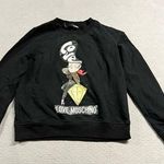 Love moschino  Lady Diamond Black Crewneck Graphic Print Cotton Sweatshirt Size 6 Photo 0