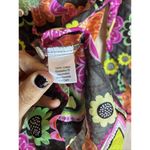Vera Bradley  Women M 10 Blouse Top Shirt Contrast Black Orange Green Yellow Pink Photo 4