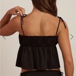 Oh Polly  Caramia Tie-Front Camisole Top in Black Photo 1