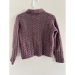Vintage Sweater Womens Small Purple Wool Cable Knit England Nautical Preppy Photo 1