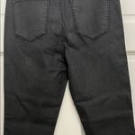 Tribal Dull Sheen Black Denim Skinny Cut Jeans w/ Raw Hem Photo 10