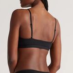 Quince NIB  Women's Organic Cotton Scoop Bralette (2-pack) Black M Photo 1