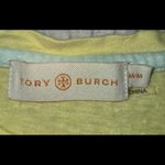 Tory Burch  Sequin Logo Tee Shirt Logo Yellow Blue Size Medium Y2K Photo 3