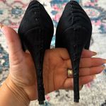 Miu Miu Elegant Black Peep-Toe Suede Stiletto Platform Heels 38.5 Photo 6