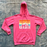 Point Pink Utah Mountain Sunset Hoodie Sweatshirt Medium Pink Photo 0