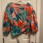 ZARA Women’s  Tropical Print Wrap M
puff sleeve elbow length adjustable waist Photo 0