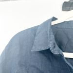 Ann Taylor  Womens 100% Linen Beachy Lagenlook Button Down Shirt Navy Blue Size M Photo 1