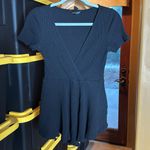 SheIn  Black V-Neck Ribbed Romper Size 6 Photo 2