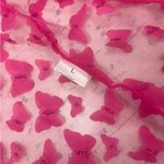 3D butterfly mesh gown Pink Sheer Halter Dress Size L Photo 1