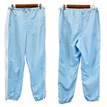 ASOS Womens 6 Track Pants Jogger Light Baby Blue White Stripe Ankle Zip Active Photo 1