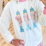 Southern Grace NWT GRACE+EMMA Glitter Nutcracker Christmas Top Sequin Sleeve Holiday Sweatshirt Photo 0