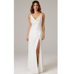 Elliatt Clementine Long Satin Gown, Ivory, XL Photo 1