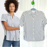 Madewell  Daily Shirt Button Front Blue White Stripe Women's Size XS Photo 1