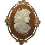 Vintage Cameo Brooch Classic Elegance with a Twist Brown Photo 0