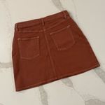 Wilfred Free by Aritzia High Waisted Denim Date Night Mini Skirt Women’s 4 Brown Photo 3