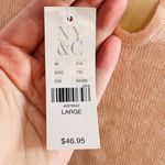 New York And Company Sparkle Neckline Lightweight Sweater- Peachy Pink- Size Large Photo 5
