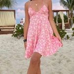 ZARA  Pink Satin Effect Flower Print Mini Dress Photo 1