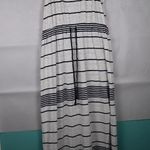 Loft Women's White Navy Stripe Maxi Dress XLP Photo 0