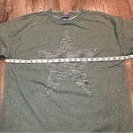 Democracy New  Sz L Green Space Dye Star Long Blouson Sleeve Sweater Boho Slouchy Photo 9