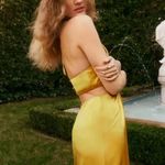 Reformation ππ Nerida Silk Dress ~ Tumeric 10 NWT Photo 8