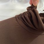 Rafaella  women's brown cinched mock neck stretch lightweight neutral basic shirt Photo 2