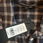 Veronica Beard  NWT Kelsey Plaid Peplum Shirt Dress in Ink/White Size 8 Photo 6