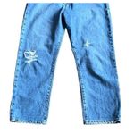 Carmar Capri Jeans Size 30 Distressed Oversized Straight Leg High Rise Light Blue Photo 3