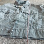 American Eagle NEW! Pinstriped Denim Cropped Jacket Size L Photo 6