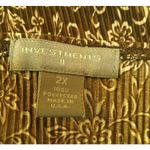 Investments Vintage  Womens 2X Brown White Floral Top Blouse Long‎ Sleeve Cottage Photo 2