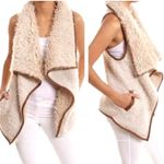 Pomelo open front Sherpa vest Tan Size undefined Photo 8