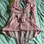 Sam Edelman Juniors Pink One Piece Lace Bodysuit (S) Photo 3