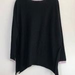 Cloth by Design New Convertible Side Slit Sweater Contrast Trim Black Purple Photo 7