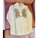 Alan Jackson Cowgirl Western Shirt Womens Button Up Embroidered Size Small White Photo 6