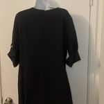 Sharagano  career black shirt dress gold snaps size 14 Photo 6