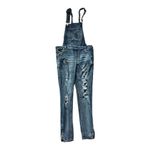 Dollhouse Womens  Blizzard Blue Distressed Overalls Jumpsuit Suspenders - Sz 11 Photo 3