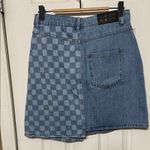 Lazy Oaf  Two-Tone Checkered Denim Skirt W 14” L 19.5” Photo 4