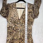 Rony Kobo Leopard Print Maxi Dress Long Sleeve V Neck Party Cocktail M Brown Size M Photo 4