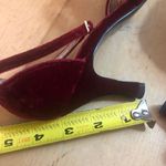 Impo Women’s  Pumps Velvet  Feel SZ 6 M Red With Unique Design At Bottom Leather Sole Photo 6