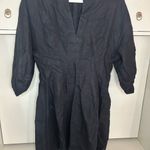 Madewell NWT Splitneck Mini Dress in 100% Linen size 8 Photo 4