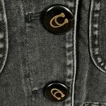 Coach : Black Denim Button Front Mini Skirt- pockets-100% cotton- 2 Photo 13