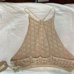 Listicle Crochet Festival Fairy Summer Halter Top in Tan Photo 9