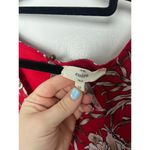 Entro  Women's Mini Long Sleeve Red Floral Western Tie Waist Ruffle Dress Medium Photo 2