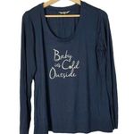 Soma Navy Blue Baby It's Cold Outside Long Sleeve T-Shirt M Photo 0