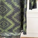 Attitudes by Renee Green Black Southwestern Blanket Print Stretchy 3/4 Sleeve Tu Size M Photo 3